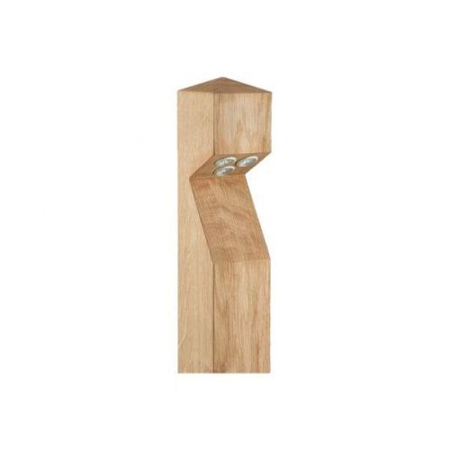 COLLINGWOOD BOLLARD, LED LYTE, POINTED TOP, OAK WOOD, BASE ENTRY CABLE