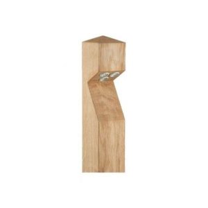 COLLINGWOOD BOLLARD, LED LYTE, POINTED TOP, OAK WOOD, SIDE ENTRY CABLE