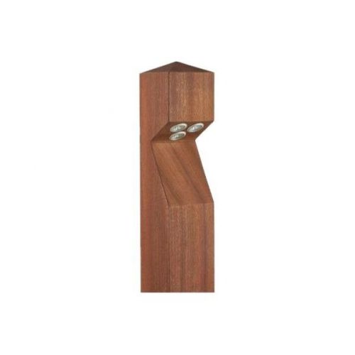 COLLINGWOOD BOLLARD, LED LYTE, POINTED TOP, SAPELE WOOD, SIDE ENTRY CABLE