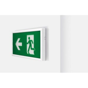 COLLINGWOOD EMERGENCY EXIT BOX 50LM VIEWING DISTANCE 35M SELF TEST.