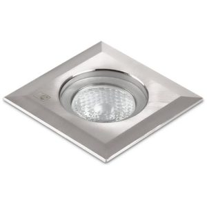 COLLINGWOOD LOW PROFILE STAINLESS STEEL GROUND LIGHT, WITH 1W WARM WHITE LED.