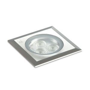 COLLINGWOOD SQUARE FACED STAINLESS STEEL GROUND LIGHT,