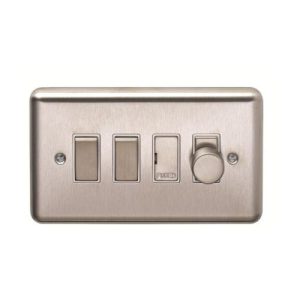 CONTACTUM REFLEX BRUSHED STEEL 2G 4-MOD COVER PLATE