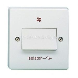 CRABTREE TRIPLE POLE ISOLATOR + FAN SIGN