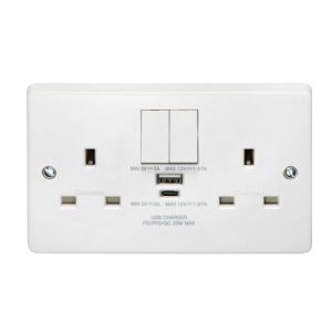 CRABTREE 2G 13A USB A+C SOCKET