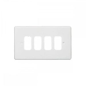 CRABTREE 2G 4-MODULE WHITE GRID PLATE