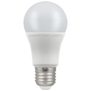 CROMPTON LED THERMAL PLASTIC GLS OPAL DIMMABLE 11W 4000K COOL WHITE ES-E27