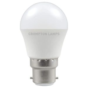 CROMPTON LED THERMAL PLASTIC GOLFBALL OPAL DIMMABLE 5W 2700K WARM WHITE BC-B22