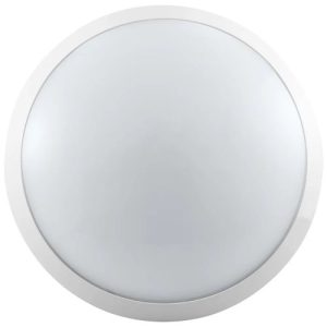 PHOEBE 11W/15W CCT IP65 300MM WHITE/OPAL ROUND BULKHEAD WITH EMERGENCY