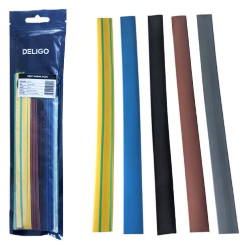 MIXED COLOURS 15PC X 250MM 5MM-2.3MM HEAT SHRINK