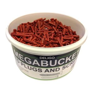 DELIGO TRADE TUB 500 X SCREWS+RED PLUGS