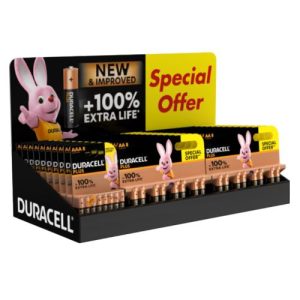 DURACELL + 100% 24 X AA 10 X AAA 5 + 3 COUNTER STAND