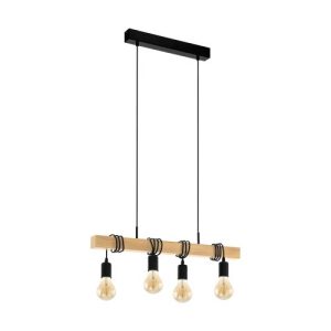 EGLO 32916 TOWNSHEND PENDANT LIGHT STEEL AND WOOD
