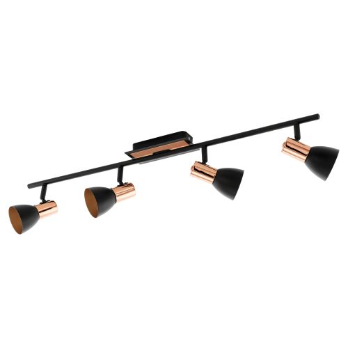 EGLO BARNHAM SPOT STEEL BLACK AND COPPER 4 BAR SPOT