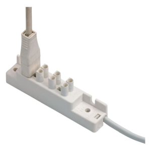 4 WAY WHITE MINI PLUG SOCKET BARE ENDS