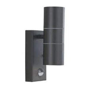 GU10 UP & DOWN PIR EXTERNAL WALL LIGHT BLACK FINIS