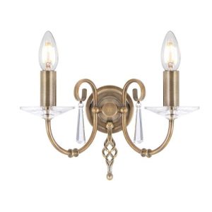 ELSTEAD AEGEAN 2 LIGHT WALL LIGHT - AGED BRASS