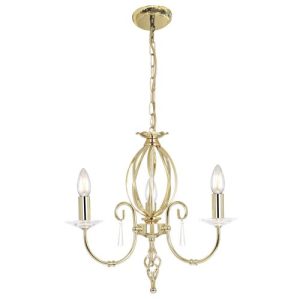 ELSTEAD AEGEAN 3 LIGHT CHANDELIER - POLISHED BRASS