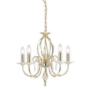 ELSTEAD AEGEAN 5 LIGHT CHANDELIER - POLISHED BRASS