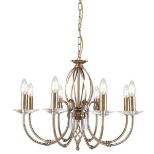 ELSTEAD AEGEAN 8 LIGHT CHANDELIER - AGED BRASS