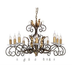 ELSTEAD AMARILLI 10 LIGHT CHANDELIER - BRONZE/GOLD