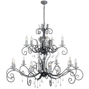 ELSTEAD AMARILLI 15 LIGHT CHANDELIER - BLACK/SILVER