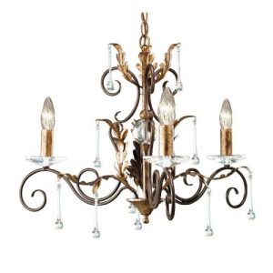 ELSTEAD AMARILLI 3 LIGHT CHANDELIER - BRONZE/GOLD