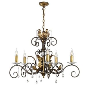 ELSTEAD AMARILLI 5 LIGHT CHANDELIER - BRONZE/GOLD