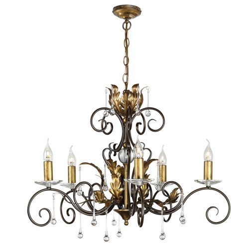 ELSTEAD AMARILLI 5 LIGHT CHANDELIER - BRONZE/GOLD