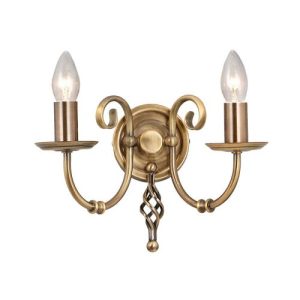 ELSTEAD ARTISAN 2 LIGHT WALL LIGHT - AGED BRASS