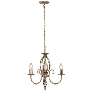 ELSTEAD ARTISAN 3 LIGHT CHANDELIER - AGED BRASS
