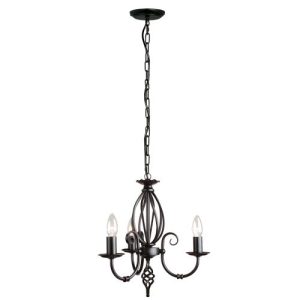 ELSTEAD ARTISAN 3 LIGHT CHANDELIER - BLACK