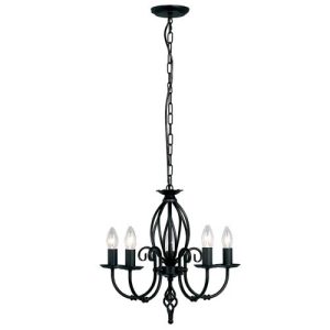 ELSTEAD ARTISAN 5 LIGHT CHANDELIER - BLACK