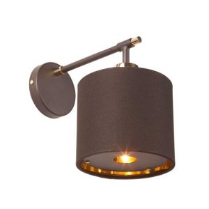 ELSTEAD BALANCE 1 LIGHT WALL LIGHT - BROWN AND POLISHED BRASS