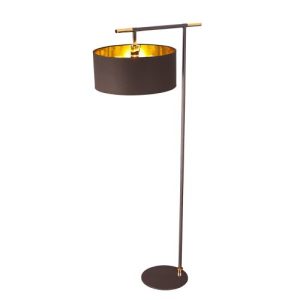 ELSTEAD BALANCE 1 LIGHT FLOOR LAMP - BROWN AND POLISHED BRASS