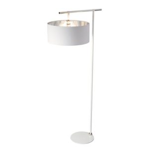 ELSTEAD BALANCE 1 LIGHT FLOOR LAMP - WHITE AND POLISHED NICKEL
