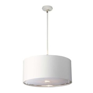 ELSTEAD BALANCE 1 LIGHT PENDANT - WHITE AND POLISHED NICKEL