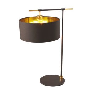 ELSTEAD BALANCE 1 LIGHT TABLE LAMP - BROWN AND POLISHED BRASS