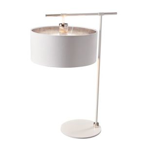 ELSTEAD BALANCE 1 LIGHT TABLE LAMP - WHITE AND POLISHED NICKEL