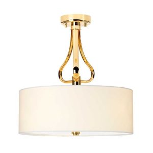 ELSTEAD FALMOUTH 3 LIGHT SEMI FLUSH - FRENCH GOLD