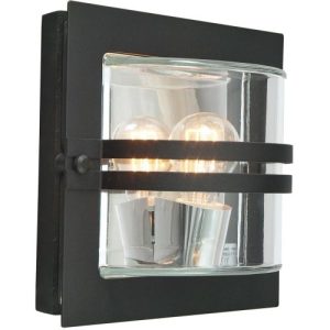 ELSTEAD BERN 1 LIGHT WALL LANTERN - BLACK WITH CLEAR GLASS