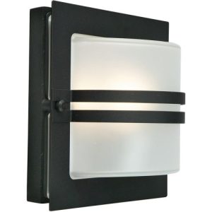 ELSTEAD BERN 1 LIGHT WALL LANTERN - BLACK WITH FROSTED GLASS