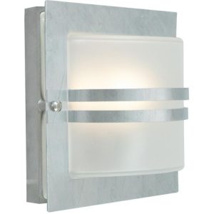ELSTEAD BERN 1 LIGHT WALL LANTERN - GALVANISED WITH FROSTED GLASS