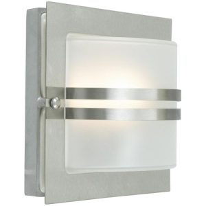ELSTEAD BERN 1 LIGHT WALL LANTERN - STAINLESS STEEL WITH FROSTED GLASS