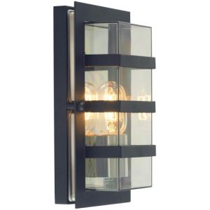 ELSTEAD BODEN 1 LIGHT WALL LIGHT - BLACK WITH CLEAR GLASS