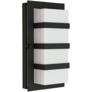 ELSTEAD BODEN 1 LIGHT WALL LIGHT - BLACK WITH OPAL GLASS