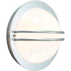 ELSTEAD BREMEN 1 LIGHT WALL LANTERN - GALVANISED WITH OPAL GLASS