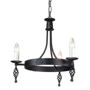 ELSTEAD BELFRY 3 LIGHT CHANDELIER BLACK