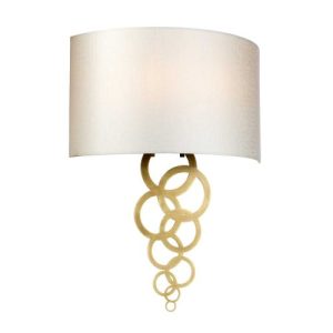 ELSTEAD CURTIS LARGE 2 LIGHT WALL LIGHT - AGED BRASS
