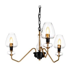 ELSTEAD ARMAND 3 LIGHT PENDANT - AGED BRASS